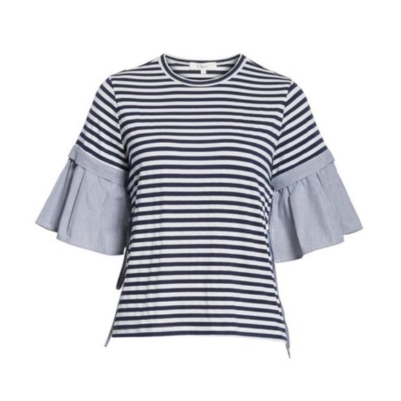 Clu Ruffle Sleeve Stripe Tee - Picture 3 of 8